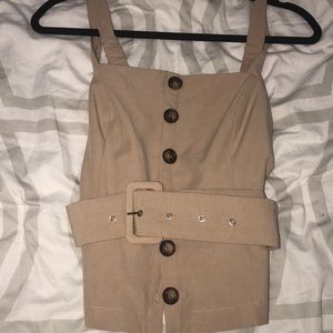 Tan buttoned Top
